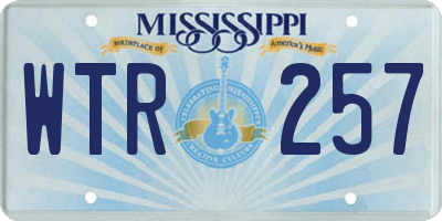 MS license plate WTR257