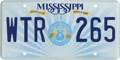 MS license plate WTR265