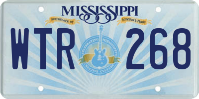 MS license plate WTR268