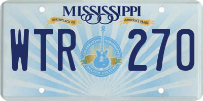 MS license plate WTR270