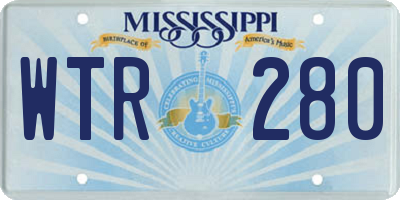 MS license plate WTR280