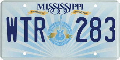 MS license plate WTR283