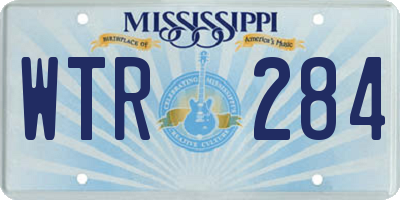 MS license plate WTR284