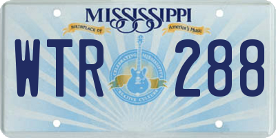 MS license plate WTR288