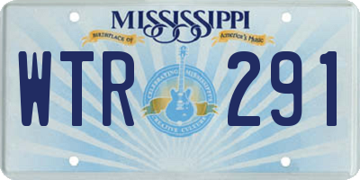 MS license plate WTR291