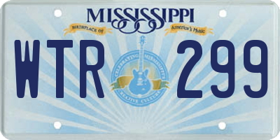 MS license plate WTR299