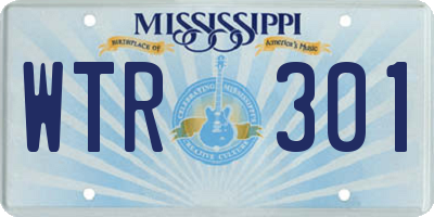 MS license plate WTR301