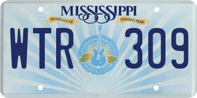 MS license plate WTR309