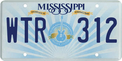 MS license plate WTR312