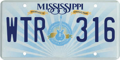 MS license plate WTR316