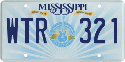 MS license plate WTR321
