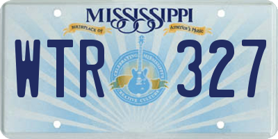 MS license plate WTR327