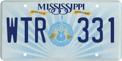MS license plate WTR331