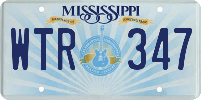 MS license plate WTR347