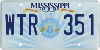 MS license plate WTR351