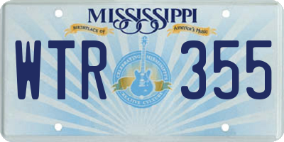 MS license plate WTR355