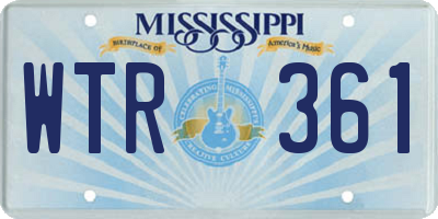 MS license plate WTR361