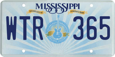 MS license plate WTR365
