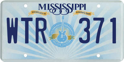 MS license plate WTR371