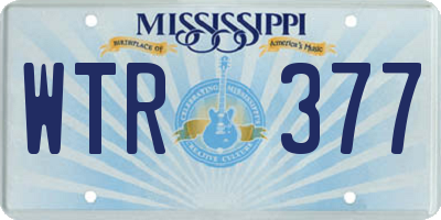 MS license plate WTR377