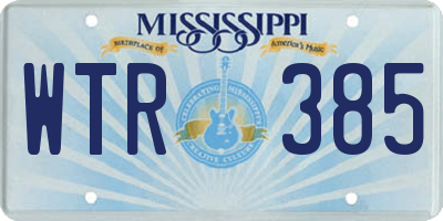 MS license plate WTR385