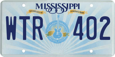 MS license plate WTR402
