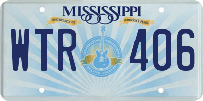 MS license plate WTR406