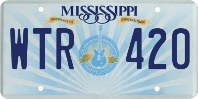 MS license plate WTR420