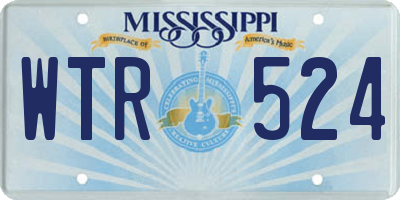 MS license plate WTR524