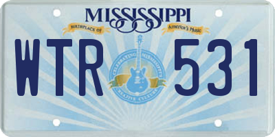 MS license plate WTR531