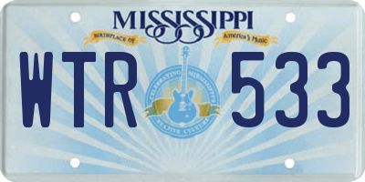 MS license plate WTR533