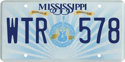 MS license plate WTR578