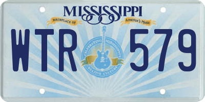 MS license plate WTR579