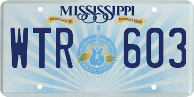 MS license plate WTR603