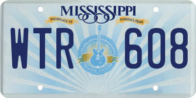 MS license plate WTR608