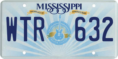 MS license plate WTR632