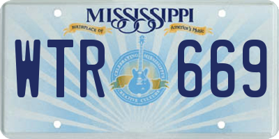 MS license plate WTR669