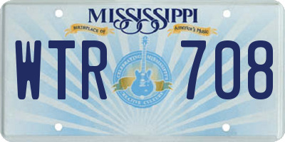 MS license plate WTR708