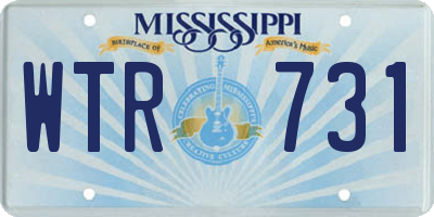 MS license plate WTR731