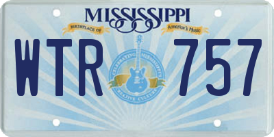 MS license plate WTR757