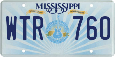 MS license plate WTR760