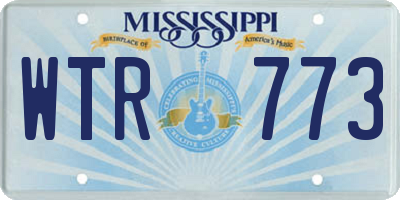 MS license plate WTR773