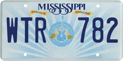 MS license plate WTR782