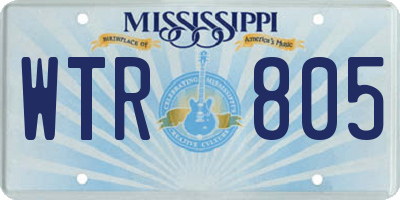 MS license plate WTR805