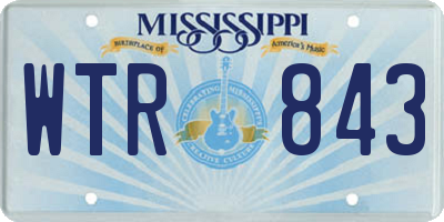 MS license plate WTR843