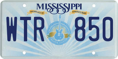 MS license plate WTR850