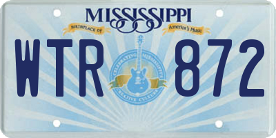 MS license plate WTR872