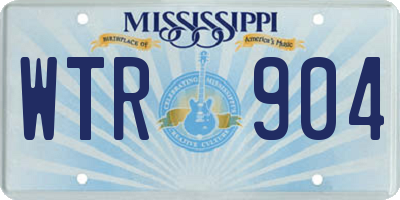 MS license plate WTR904