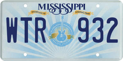 MS license plate WTR932