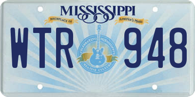 MS license plate WTR948
